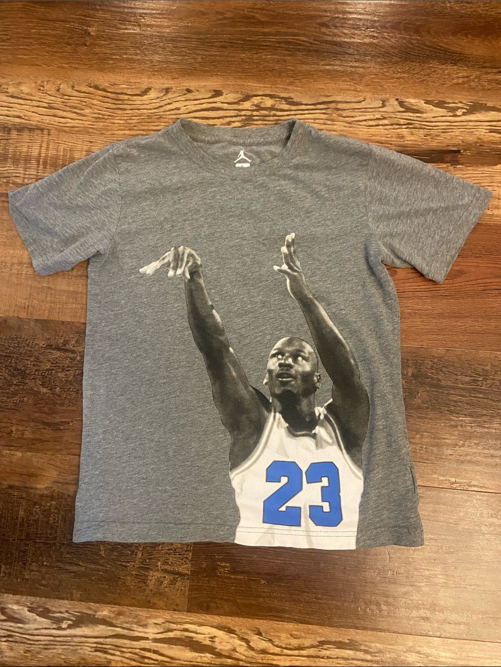 Jordan Gray Tee with Blue 23 Graphic